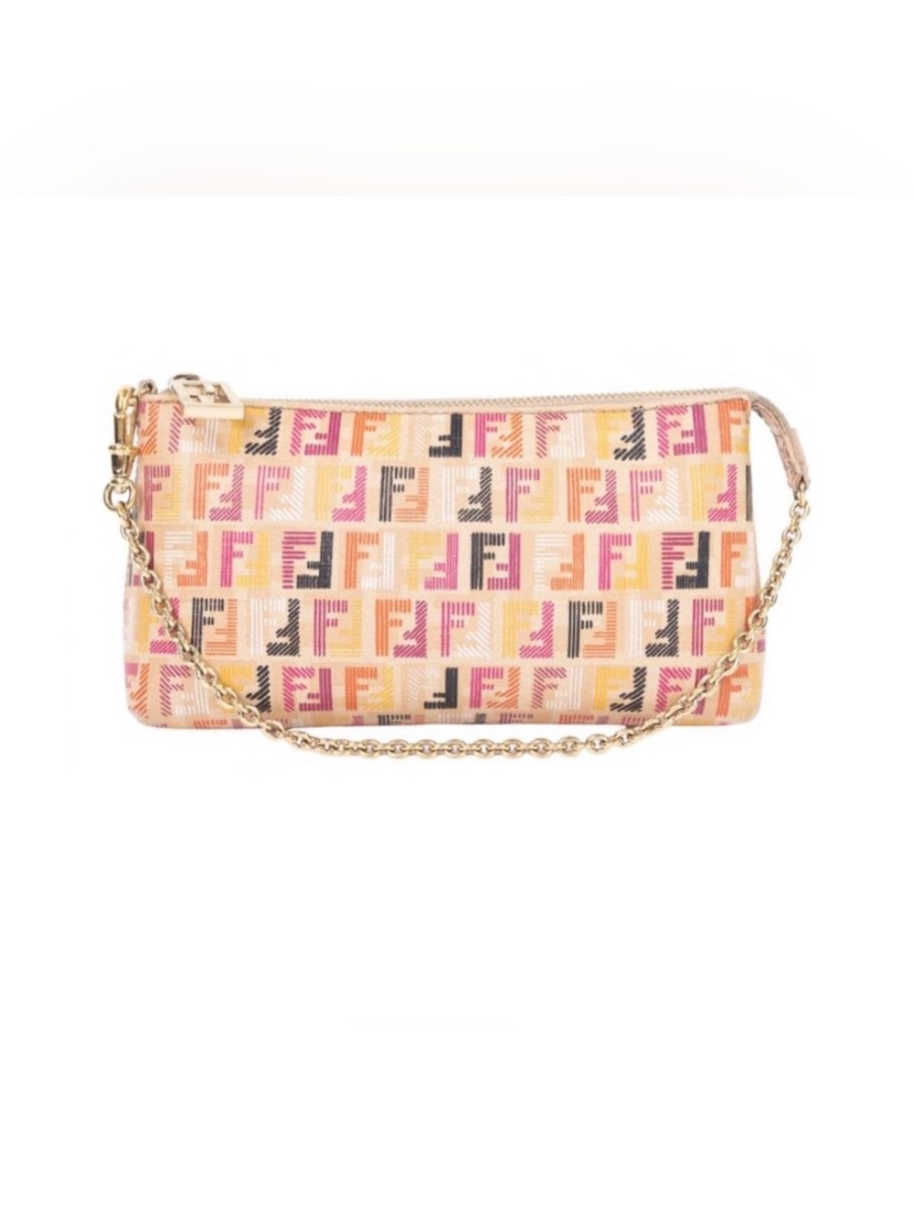 *LIKE NEW* Fendi Multicolor FF Jacquard Mini Shoulder Bag - Yellow, Pink, Black